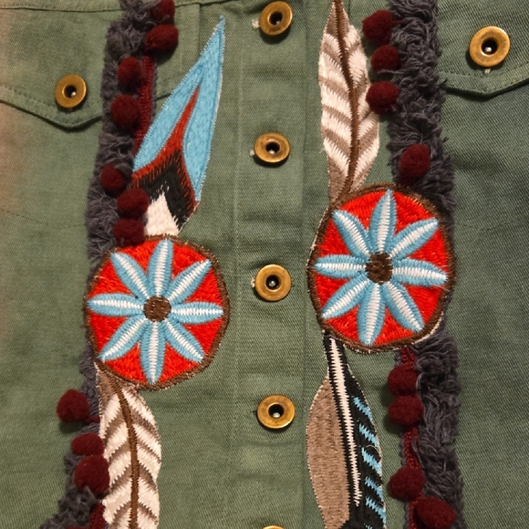 Colorful Embroidered Jean Jacket - Picture 3 of 9